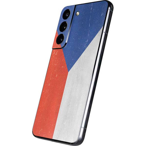 Czech Republic Flag Distressed Galaxy S22 Skin