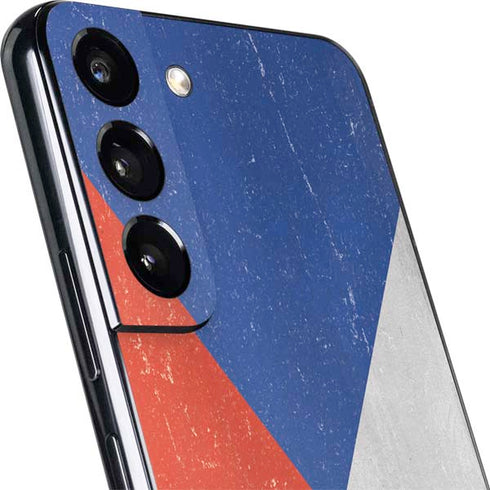 Czech Republic Flag Distressed Galaxy S22 Skin