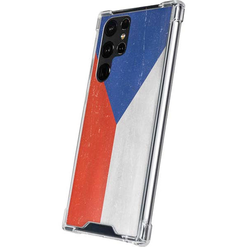 Czech Republic Flag Distressed Galaxy S22 Ultra Clear Case