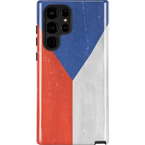 Czech Republic Flag Distressed Galaxy S22 Ultra Pro Case