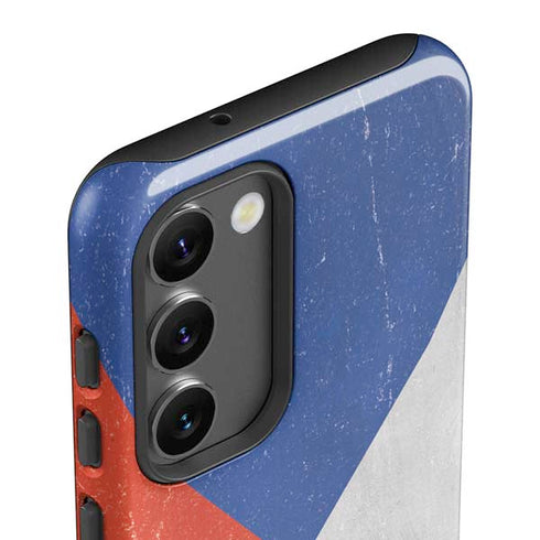 Czech Republic Flag Distressed Galaxy S23 Plus Pro Case