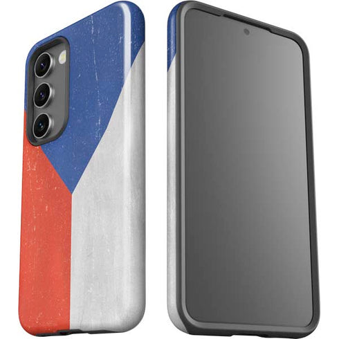 Czech Republic Flag Distressed Galaxy S23 Plus Pro Case