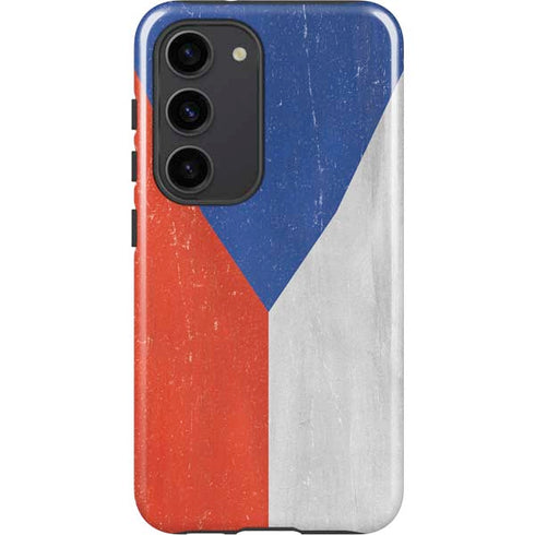 Czech Republic Flag Distressed Galaxy S23 Pro Case