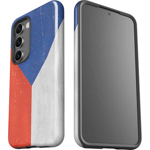 Czech Republic Flag Distressed Galaxy S23 Pro Case