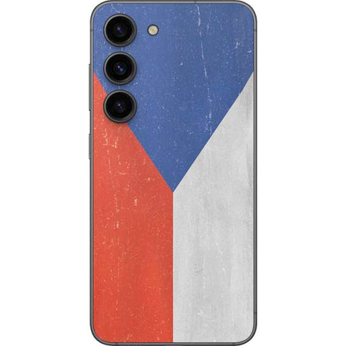 Czech Republic Flag Distressed Galaxy S23 Skin