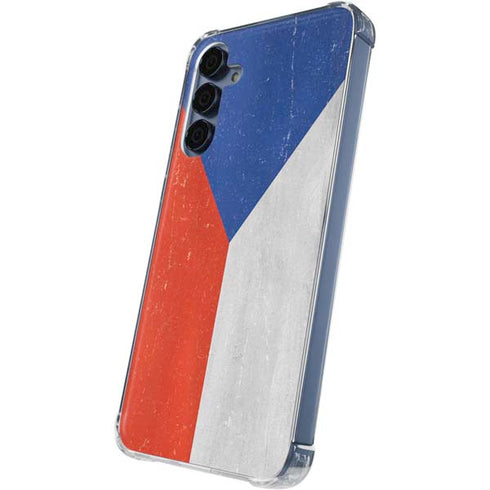 Czech Republic Flag Distressed Galaxy S24 Clear Case