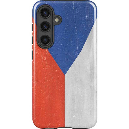 Czech Republic Flag Distressed Galaxy S24 Impact Case