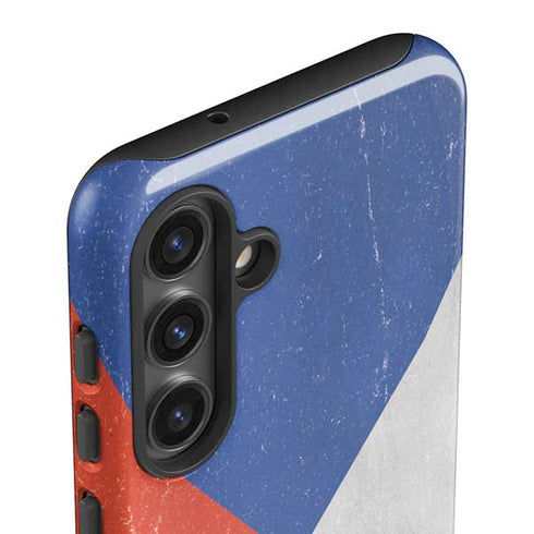 Czech Republic Flag Distressed Galaxy S24 Plus Impact Case
