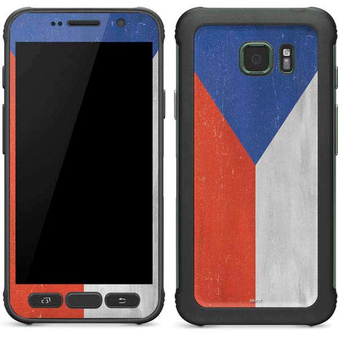 Czech Republic Flag Distressed Galaxy S7 Active Skin