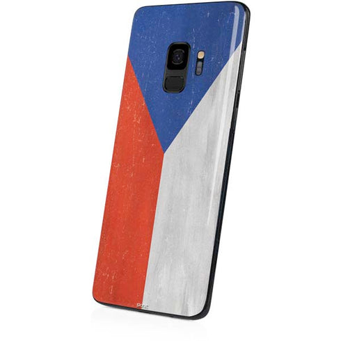 Czech Republic Flag Distressed Galaxy S9 Skin