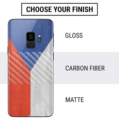 Czech Republic Flag Distressed Galaxy S9 Skin