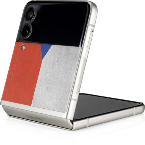 Czech Republic Flag Distressed Galaxy Z Flip3 5G Skin