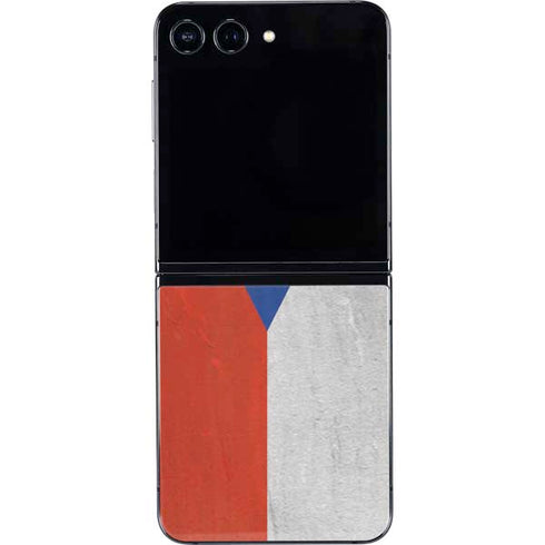 Czech Republic Flag Distressed Galaxy Z Flip5 5G Skin
