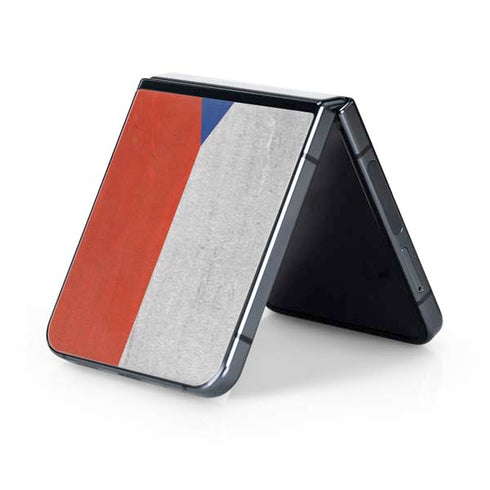 Czech Republic Flag Distressed Galaxy Z Flip5 5G Skin