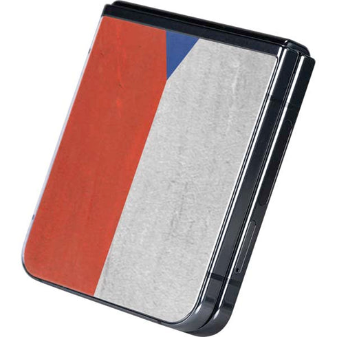 Czech Republic Flag Distressed Galaxy Z Flip5 5G Skin