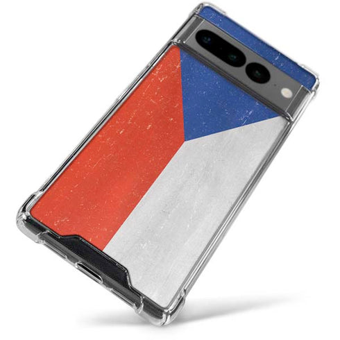 Czech Republic Flag Distressed Google Pixel 7 Pro Clear Case