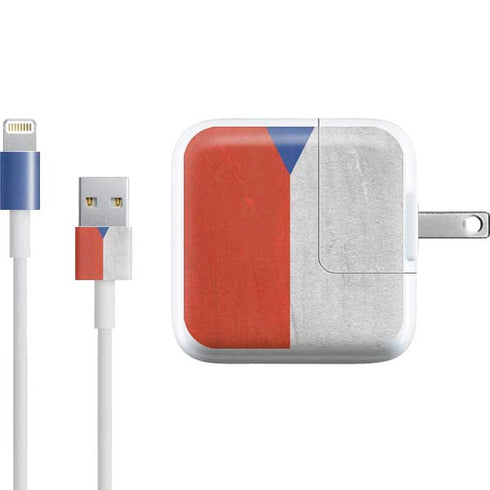 Czech Republic Flag Distressed iPad Charger (10W USB) Skin