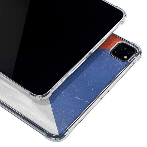 Czech Republic Flag Distressed iPad Pro 12.9in (2020) Clear Case