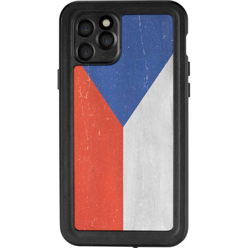 Czech Republic Flag Distressed iPhone 11 Pro Waterproof Case