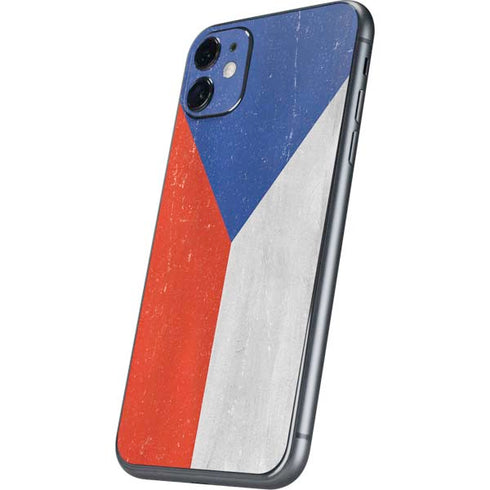 Czech Republic Flag Distressed iPhone 11 Skin
