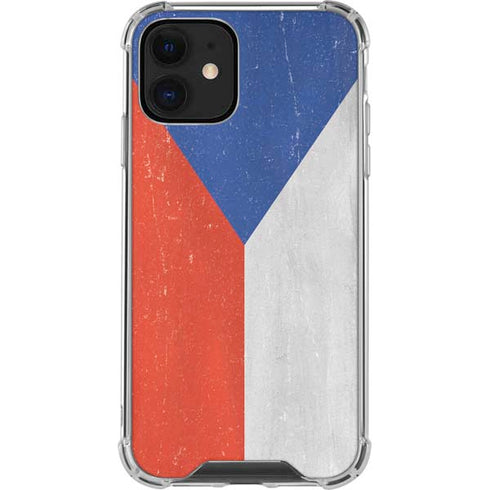 Czech Republic Flag Distressed iPhone 12 Mini Clear Case