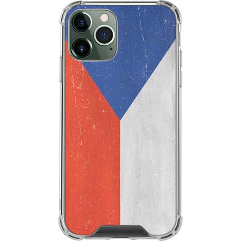Czech Republic Flag Distressed iPhone 12 Pro Clear Case