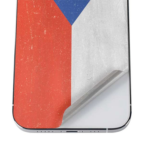 Czech Republic Flag Distressed iPhone 12 Pro Max Skin