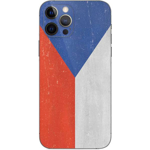Czech Republic Flag Distressed iPhone 12 Pro Skin