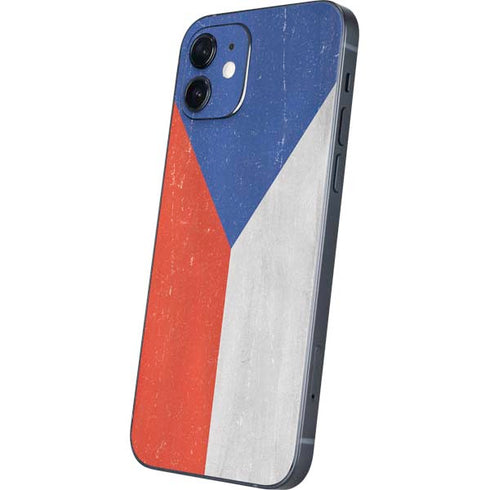 Czech Republic Flag Distressed iPhone 12 Skin