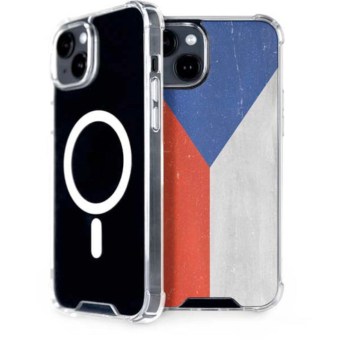 Czech Republic Flag Distressed iPhone 13 MagSafe Case