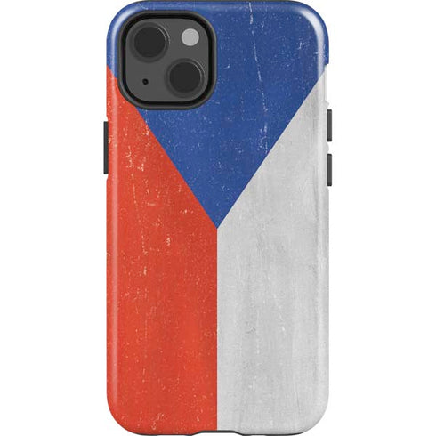 Czech Republic Flag Distressed iPhone 15 Impact Case