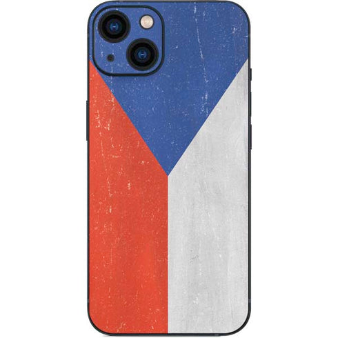 Czech Republic Flag Distressed iPhone 15 Plus Skin