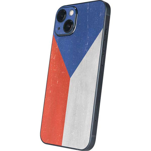 Czech Republic Flag Distressed iPhone 15 Plus Skin
