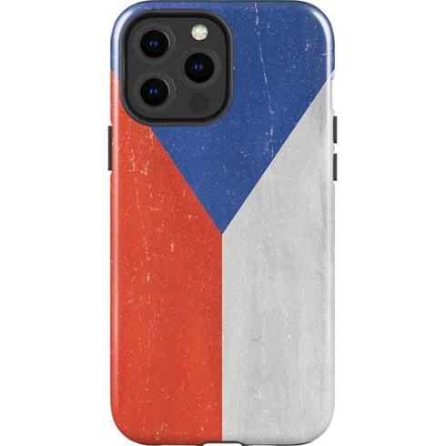 Czech Republic Flag Distressed iPhone 14 Pro Max Impact Case