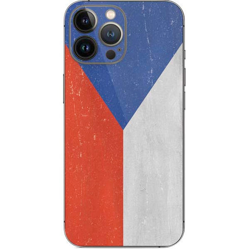 Czech Republic Flag Distressed iPhone 14 Pro Max Skin