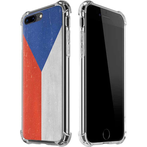 Czech Republic Flag Distressed iPhone 7/8 Plus Clear Case