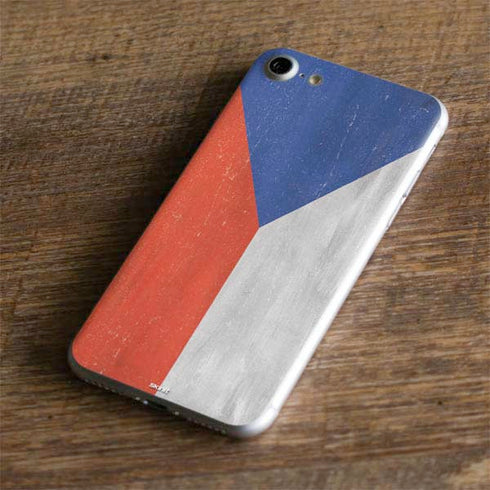 Czech Republic Flag Distressed iPhone 7 Skin