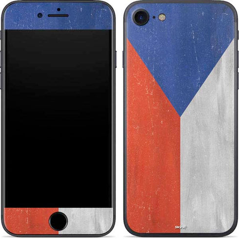 Czech Republic Flag Distressed iPhone 8 Skin