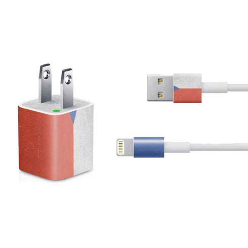 Czech Republic Flag Distressed iPhone Charger (5W USB) Skin