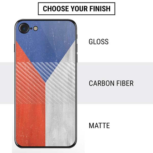 Czech Republic Flag Distressed iPhone SE (2nd & 3rd Gen) Skin