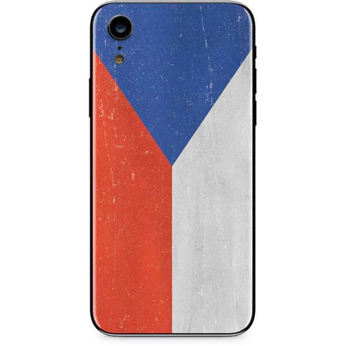Czech Republic Flag Distressed iPhone XR Skin