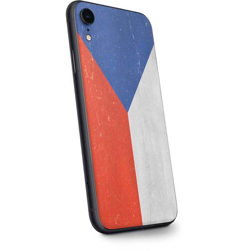 Czech Republic Flag Distressed iPhone XR Skin