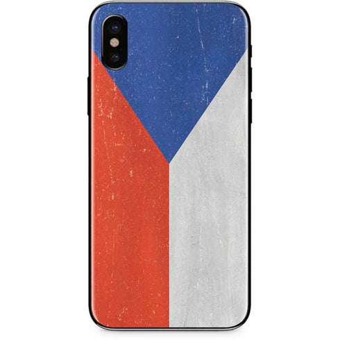 Czech Republic Flag Distressed iPhone XS Skin