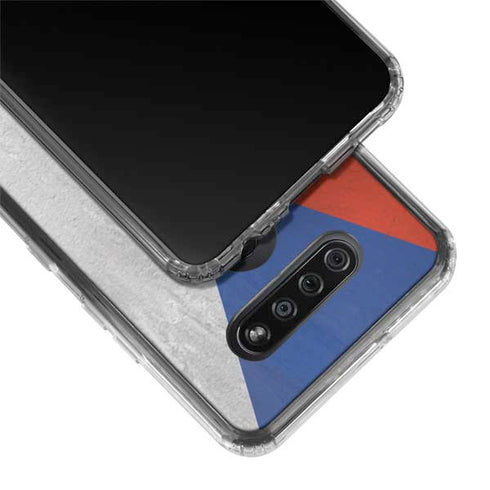Czech Republic Flag Distressed LG K51/Q51 Clear Case
