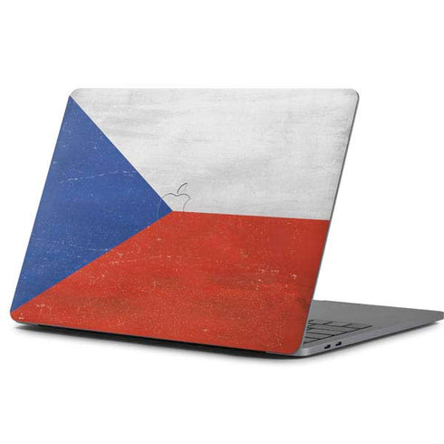 Czech Republic Flag Distressed Apple MacBook Pro 13-inch Skin