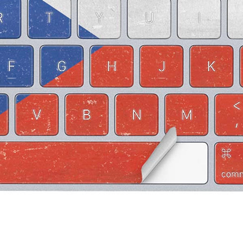 Czech Republic Flag Distressed Magic Keyboard Skin