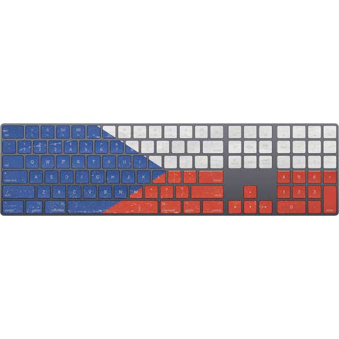 Czech Republic Flag Distressed Magic Keyboard with Numeric Keypad Skin