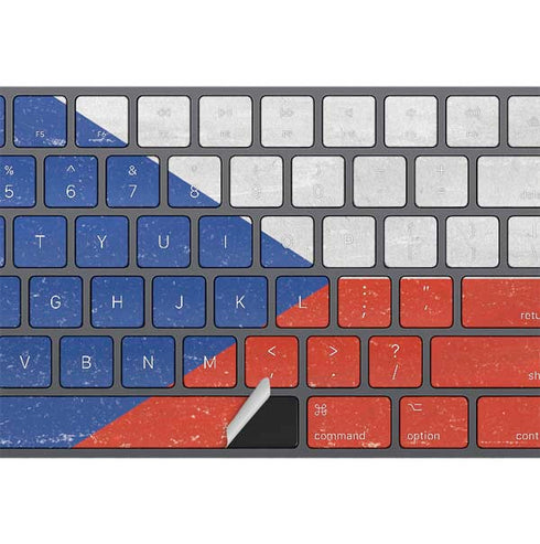 Czech Republic Flag Distressed Magic Keyboard with Numeric Keypad Skin