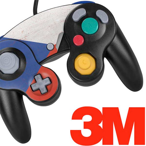 Czech Republic Flag Distressed Nintendo GameCube Controller Skin