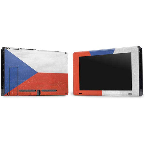 Czech Republic Flag Distressed Nintendo Switch Bundle Skin